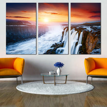Load image into Gallery viewer, 3 panel Selfoss Cascade waterfall View Home Decor artwork For Living Room
