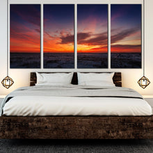 Load image into Gallery viewer, 4 panel Landscape Desert Sky Sunset canvas print decor For Bedroom
