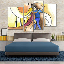 Load image into Gallery viewer, 4 panel dancing couple music piano abstract canvas print decor 
