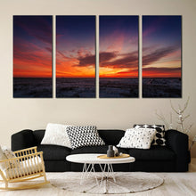 Load image into Gallery viewer, 4 piece Landscape Desert Sky Sunset wall decor In Living room
