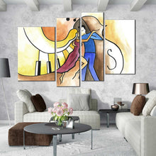 Load image into Gallery viewer, 4 piece dancing couple music piano abstract wall decor

