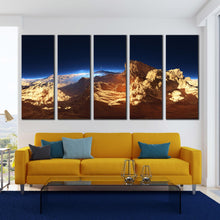 Load image into Gallery viewer, 5 panel 3D Fantasy Landscape Sunset artwork In Living room
