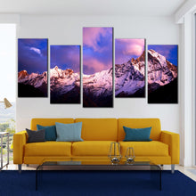 Load image into Gallery viewer, 5 panel Mount Machapuchare Fish Tail Nepal artwork For Living Room
