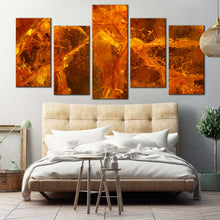 Load image into Gallery viewer, 5 piece wall decor orange amber stone pattern For Your Bedroom

