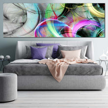 Load image into Gallery viewer, Abstract Illustration Canvas WallArt  Abstract Factal Background 1 Piece Canvas Print  In Bedroom
