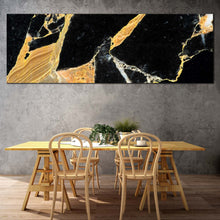 Load image into Gallery viewer, Abstract Marble Canvas Wall Art Golden Marble Stone 1 Piece Canvas Print In Dinning Room
