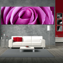 Load image into Gallery viewer, Abstract Rose Canvas WallArt  Purple Floral 1 Piece Canvas  Close Up Rose Flowers Canvas Print In Living Room
