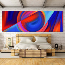 Load image into Gallery viewer, Abstract  Composition  Canvas  Wall  Art  Blue  Red  Circular  Shapes  Canvas  Print  Modern  Abstract  Bedoom  1  Piece  Canvas For Bedroom
