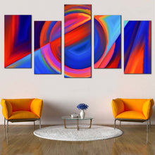 Load image into Gallery viewer, Abstract Forms Canvas Print Circular Modern Shapes  5 Piece Canvas Set Colorful Abstract Composition Canvas Wall Art
