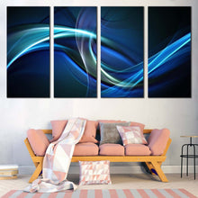 Load image into Gallery viewer, Abstract Patterns Canvas Wall Art Green Elegant Abstract 4 Piece Multiple Canvas Blue Elegant Abstract Waves Canvas Print For Your Living Room
