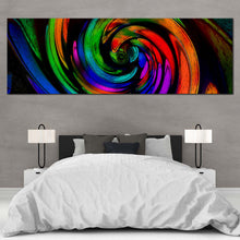 Load image into Gallery viewer, Abstract  Spiral  Canvas  Wall  Art  Colorful  Abstract  Fractal  Pattern  Bedroom  1  Piece  Canvas  Beautiful  Blue  Green  Modern  Abstract  Canvas  Print In Bedroom
