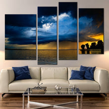 Load image into Gallery viewer, Baltic Beautiful Ocean Sky Palm Tree Multi Panel Home Decor 
