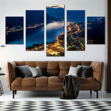 Load image into Gallery viewer, Bay  of  Kotor  Night  View  From  Old  Monastery  multi  panel  canvas  home  art  decor For Living room
