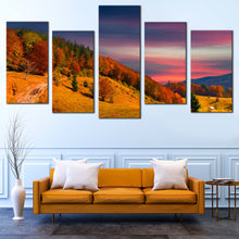 Load image into Gallery viewer, Beautiful Landscape Canvas Print Blue Sky Landscape Scenery Canvas Set Orange Trees Autumn Mountains  5 Piece Canvas Wall Art For Your Living Room
