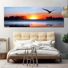Load image into Gallery viewer, Birds  Flying  Blue  Sky  at  Dawn  Canvas  Print For Bedroom
