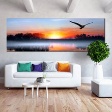 Load image into Gallery viewer, Canvas  Artwork  Birds  Flying  Sunset In Living Room
