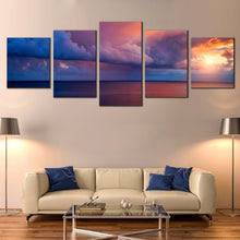 Load image into Gallery viewer, Capo Zafferano Canvas Print Blue Italy Ocean Sky Multi Canvas Yellow Mediterranean Sea Sunrise  5 Piece Canvas Wall Art Island Sicilia Sunset Canvas For Living room
