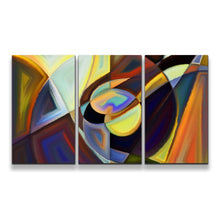 Load image into Gallery viewer, Contemporary Abstract Canvas Wall Art Modern Pattern Brown Yellow Triptych Canvas Print Colorful Abstract Shape 3 Piece Canvas

