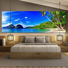 Load image into Gallery viewer, El  Nido  Canvas  Wall  Art  Palawan  Blue  Sky  Ocean  Beach  Canvas  Print  Tropical  Island  Bedroom  1  Piece  Canvas  Set  Green  Palm  Trees  Beach  Multi  Canvas For Bedroom
