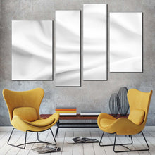 Load image into Gallery viewer, Elegant Abstract Canvas Print Grey Wavy Fabric 4 Piece Canvas Solid White Digital Artwork Fabric Textures Canvas Wall Art
