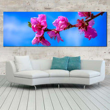 Load image into Gallery viewer, Flowers Branch Canvas Wall Art Blue Sky Blossom Digital Painting 1 Piece Canvas Print Pink Floral Canvas For Living Room
