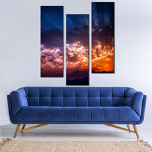 Load image into Gallery viewer, Heavenly  Sunset  Sky  Triptych  Wall  Art  for  Home  Decor In Living Room
