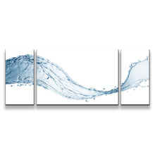 Load image into Gallery viewer, Isolated  Water  Canvas  Wall  Art  Blue  Abstract  Water  Splash  3  Piece  Multiple  Canvas  Abstract  Liquid  Wave  Canvas  Print

