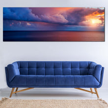 Load image into Gallery viewer, Italy  Sea  Canvas  Wall  Art  Blue  Cape  Capo  Zafferano  Ocean  Canvas  Print  Mediterranean  Sea  Sunrise  Canvas  Set  Yellow  Island  Sicilia  Sunset  1  Piece  Multi  Canvas For Living Room
