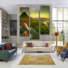 Load image into Gallery viewer, Kirkjufell  Mountain  Waterfall  Triptych  Wall  Art  Iceland  Mountain  Waterfall  Piece  art  prints For Living Room
