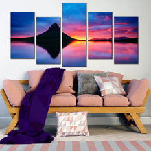 Load image into Gallery viewer, Kirkjufell mountain sunset reflection in waterfall In Living Room
