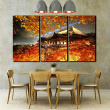 Load image into Gallery viewer, Kiyomizu Dera temple evening in Kyoto Japan fall foliage season canvas wall artwork In Dining Room
