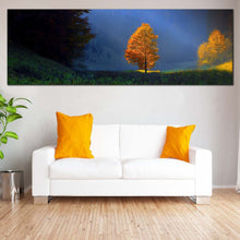 Load image into Gallery viewer, Landscape  Scenery  Canvas  Wall  Art  Blue  Sky  Sun  Beam  Landscape  Canvas  Print  Golden  Trees  Majestic  Scenery  Living  Room  1  Piece  Canvas For Living Room
