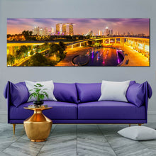 Load image into Gallery viewer, Large  Singapore  Skyline  At  Night  Canvas  Art For Living Room
