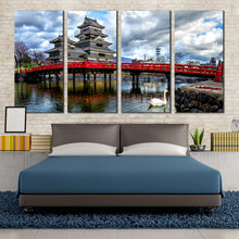 Load image into Gallery viewer, Matsumoto Castle Nagano Prefecture Central Honshu Japan 4 piece canvas artwork For Bedroom
