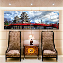 Load image into Gallery viewer, Matsumoto  Castle  panoramic  Canvas  Print In Living Room
