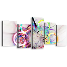Load image into Gallery viewer, Modern Abstract Canvas Wall Art, Abstract Bright 5 Piece Multi Canvas, Colorful Abstract Elements Canvas Print Canvas Print
