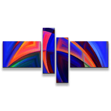 Load image into Gallery viewer, Modern Abstract Canvas Print Contemporary Blue Abstract 4 Piece Canvas Wall Art Orange Abstract Shapes Multi Canvas
