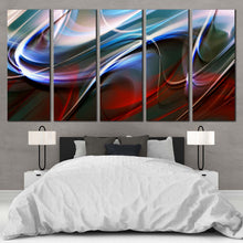 Load image into Gallery viewer, Modern Abstract Canvas Wall Art Beautiful Blue Abstract  Canvas Set Amazing Red Abstract 5 Piece Canvas Print For Your Bedroom
