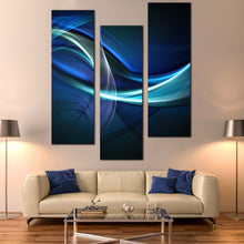 Load image into Gallery viewer, Modern  Abstract  Canvas  Wall  Art  Blue  Green  Abstract  Waves  Canvas  Set  Beautiful  Elegant  Abstract  Living  Room  3  Piece  Canvas  Print For Living Room
