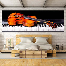Load image into Gallery viewer, Musical  Instruments  Canvas  Wall  Art  Orange  Violin  Bedroom  1  Piece  Canvas  Print  Black  Piano  Multi  Canvas  For Bedroom
