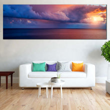 Load image into Gallery viewer, Ocean  Sky  Canvas  Wall  Art  Blue  Italy  Mediterranean  Sea  Living  Room  1  Piece  Canvas  Cape  Capo  Zafferano  Ocean  Canvas  Print  Island  Sicilia  Yellow  Sunset  Canvas  Set In Living Room
