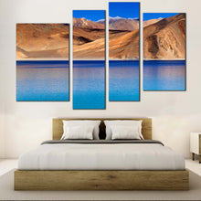 Load image into Gallery viewer, Pangong Tso Canvas Wall Art Brown Ladakh Ocean Mountains 4 Piece Canvas India Blue Tibet Mountain Lake Multiple Canvas Leh Ladakh Jammu Landscape Multi Canvas 71ae0d1a 7528 4910 a229
