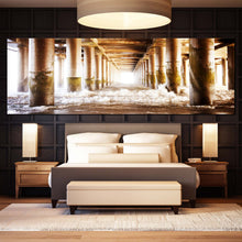 Load image into Gallery viewer, Pier  Pillar  Canvas  Wall  Art  Brown  Pier  Ocean  Multi  Canvas  White  Sea  Waves  Under  Pier  Bedroom  1  Piece  Canvas  Print For Bedroom
