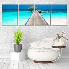 Load image into Gallery viewer, Pier With Small Hut multi panel canvas wall art For Your Living Room

