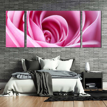 Load image into Gallery viewer, Rose Flower Canvas Wall Art Abstract Rose Multi Canvas Purple Floral Close Up 3 Piece Canvas Print In Bedroom

