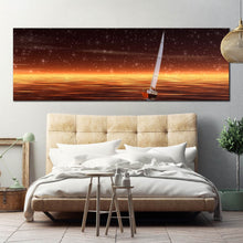 Load image into Gallery viewer, Sailing  into  the  Light  Starry  Night  Panoramic  canvas  wall  art For Bedroom
