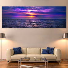 Load image into Gallery viewer, Sea  Waves  Canvas  Wall  Art  Blue  Cloudy  Seascape  Canvas  Print  Purple  Dramatic  Ocean  Sky  1  Piece  Canvas In Living Room
