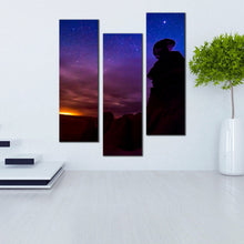 Load image into Gallery viewer, Starry  Night  Blue  Sky  Eroded  Hoodoos  3  panel  canvas  print
