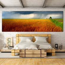 Load image into Gallery viewer, Storm  Clouds  Canvas  Wall  Art  Beautiful  Grey  Sky  Scenery  Bedroom  1  Piece  Canvas  Green  Orange  Grain  Field  Canvas  Print For Bedroom

