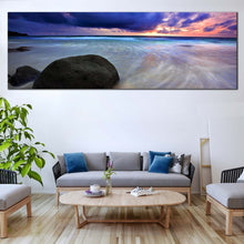 Load image into Gallery viewer, Thailand  Beach  Canvas  Wall  Art  Grey  Ocean  Rocks  Boulders  Living  Room  1  Piece  Canvas  Print  Dramatic  Blue  Clouds  Sky  Sea  Wide  Canvas In Living Room
